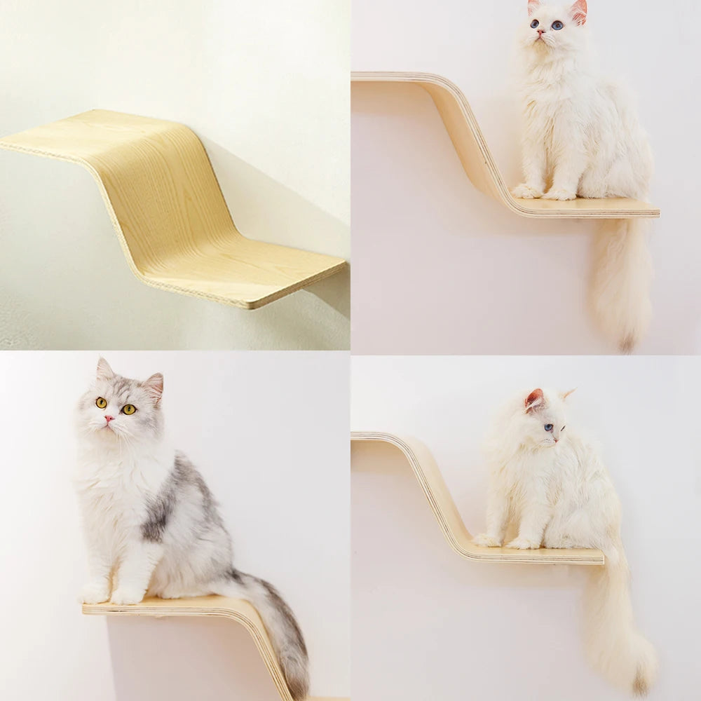 Étagères Murales Double Niveau pour Chats