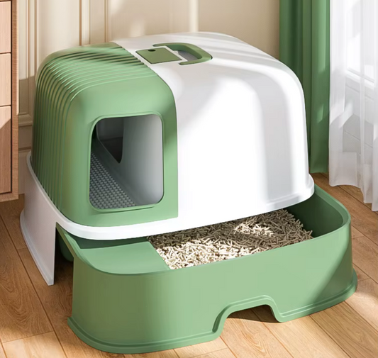 Maison de Toilette Semi-Fermée pour Chat