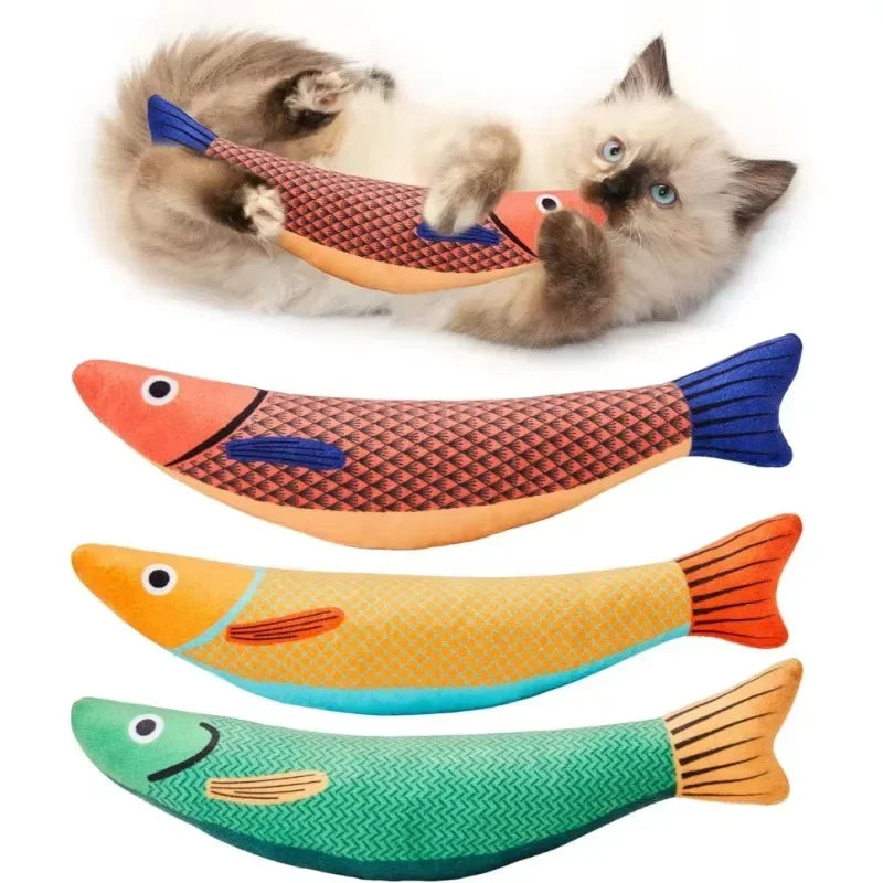 Jouet pour chat en forme de poisson