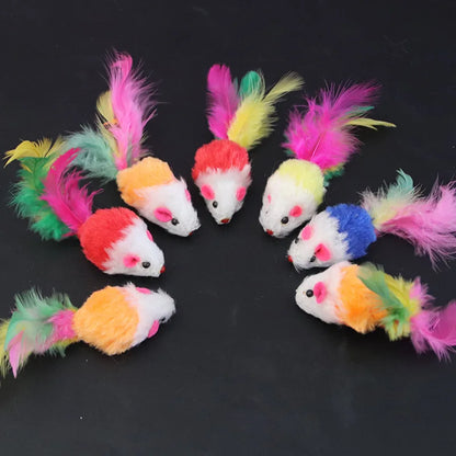 Souris avec plumes pour chat
