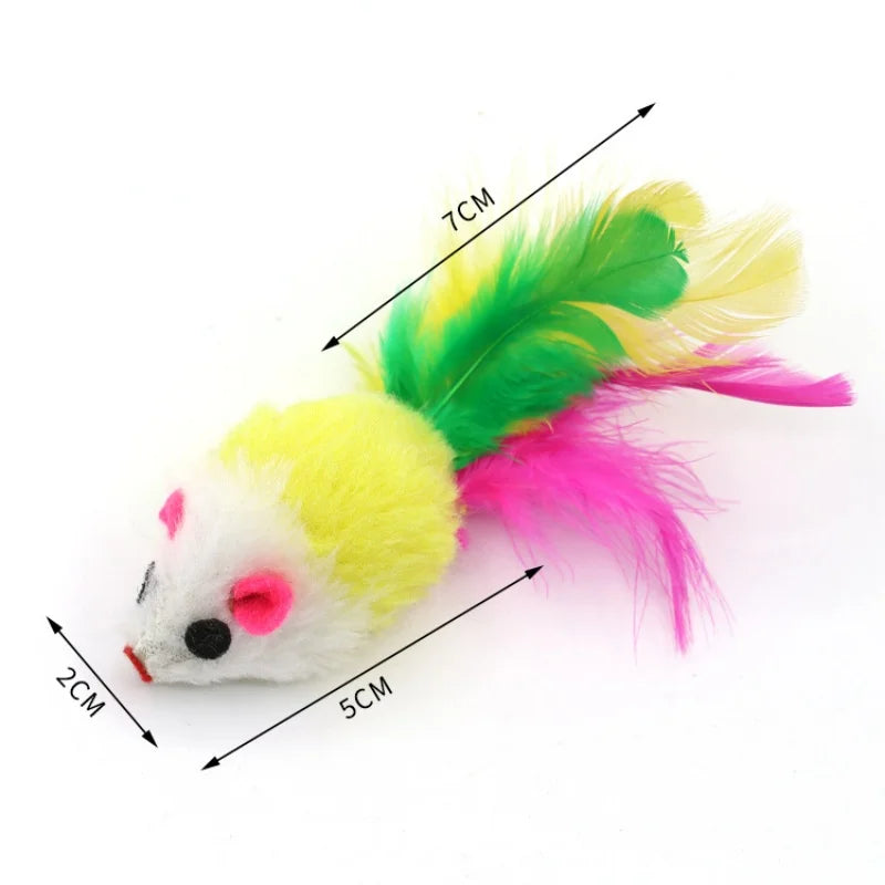 Souris avec plumes pour chat