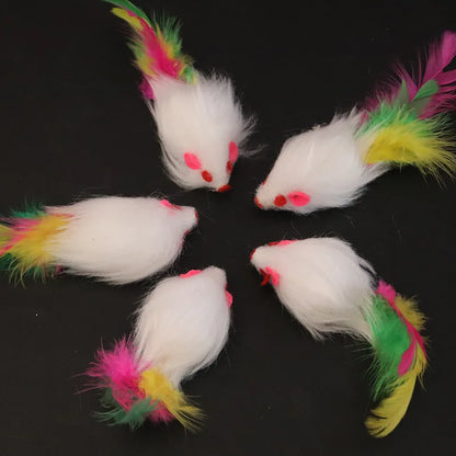 Souris avec plumes pour chat